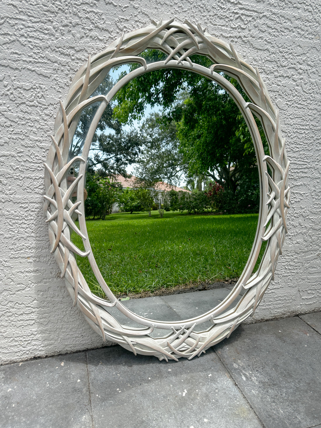 Vintage Palm-Inspired Mirror