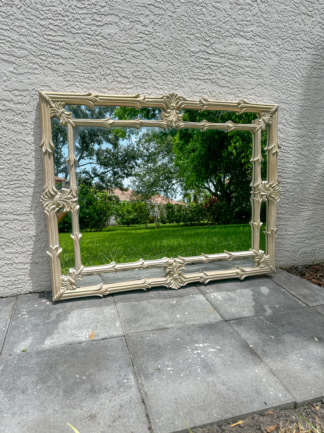 Vintage Palm-Inspired Mirror