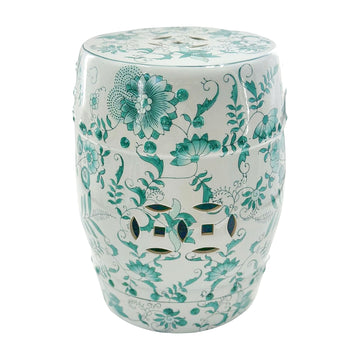 Vintage Floral Garden Stool