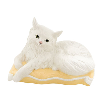 Vintage Ceramic Cat on Pillow