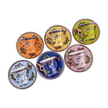 Vintage Butterfly Espresso Set