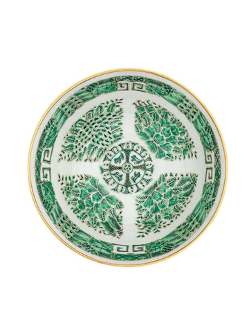 Green and White Japanese Porcelain Bowl