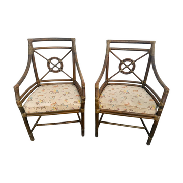 Vintage McGuire Rattan Armchairs (Pair)