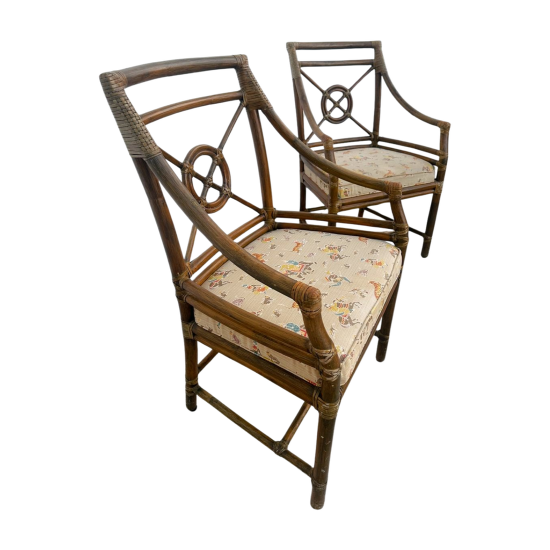 Vintage McGuire Rattan Armchairs (Pair)