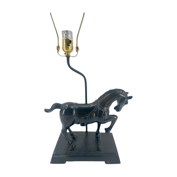 Vintage Carved Horse Lamp