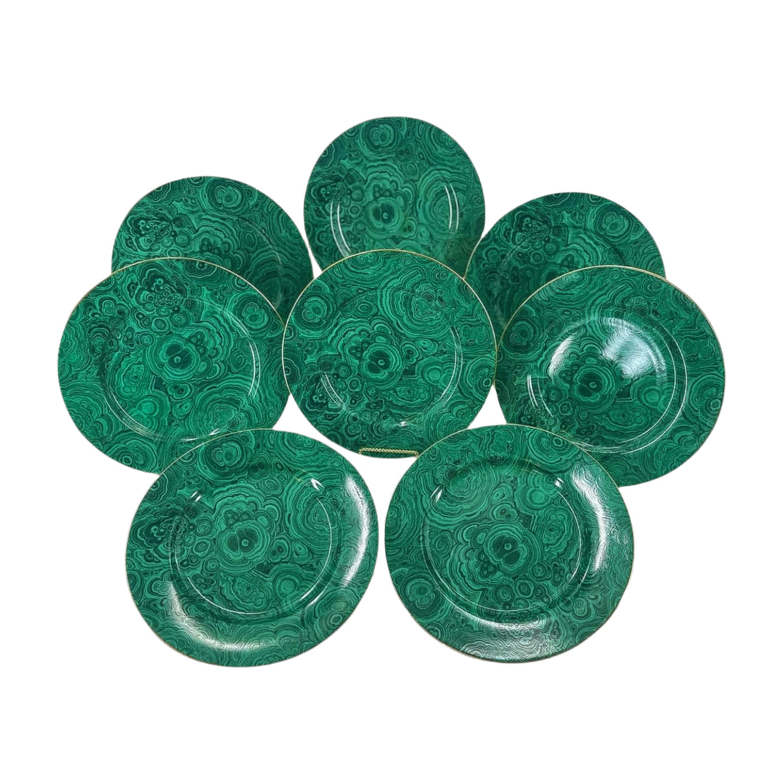 Vintage Malachite Chargers (Set of 8)