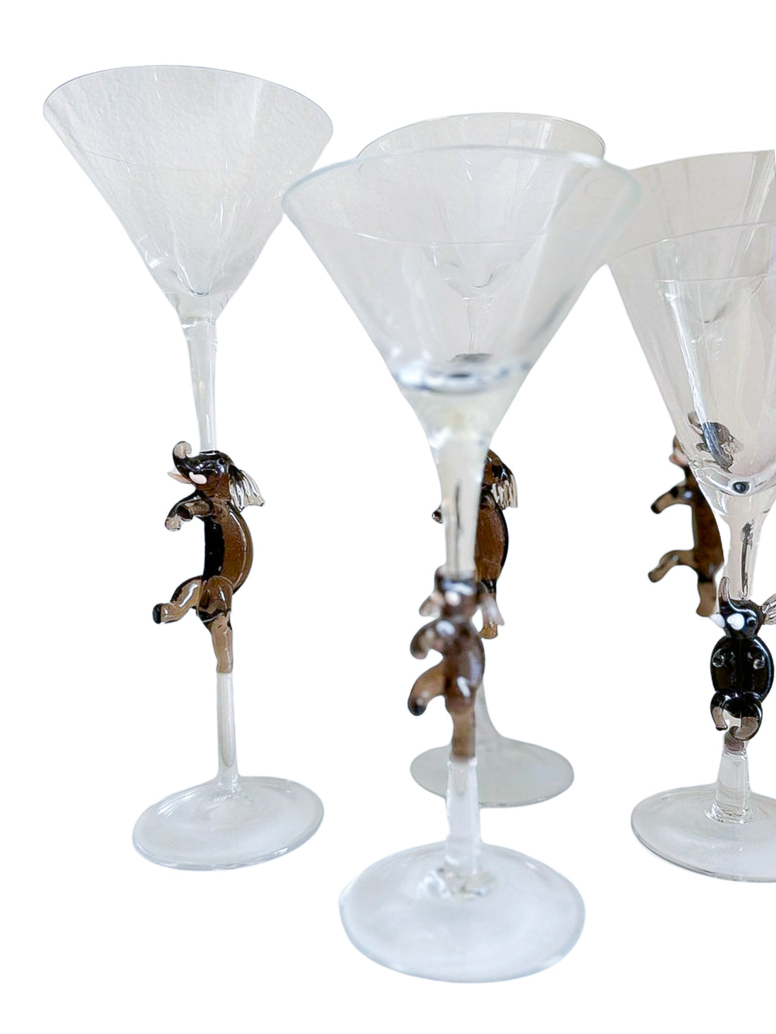 Vintage Elephant Stem Martini Glasses