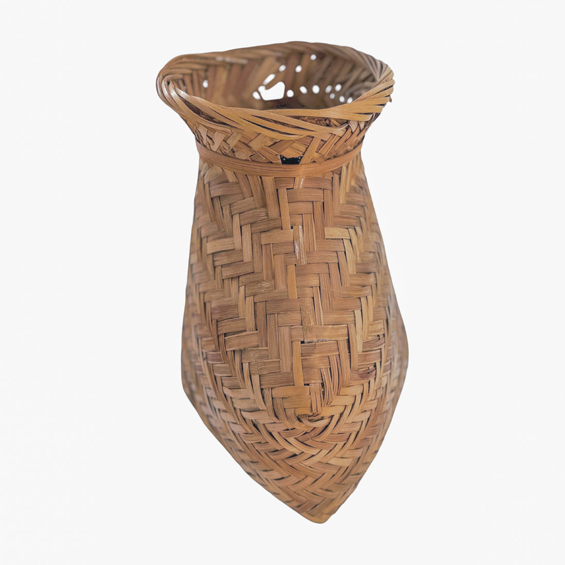 Vintage Zigzag Weave Basket