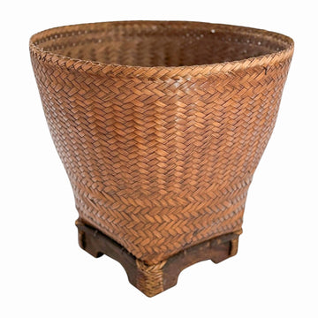 Vintage Woven Footed Basket