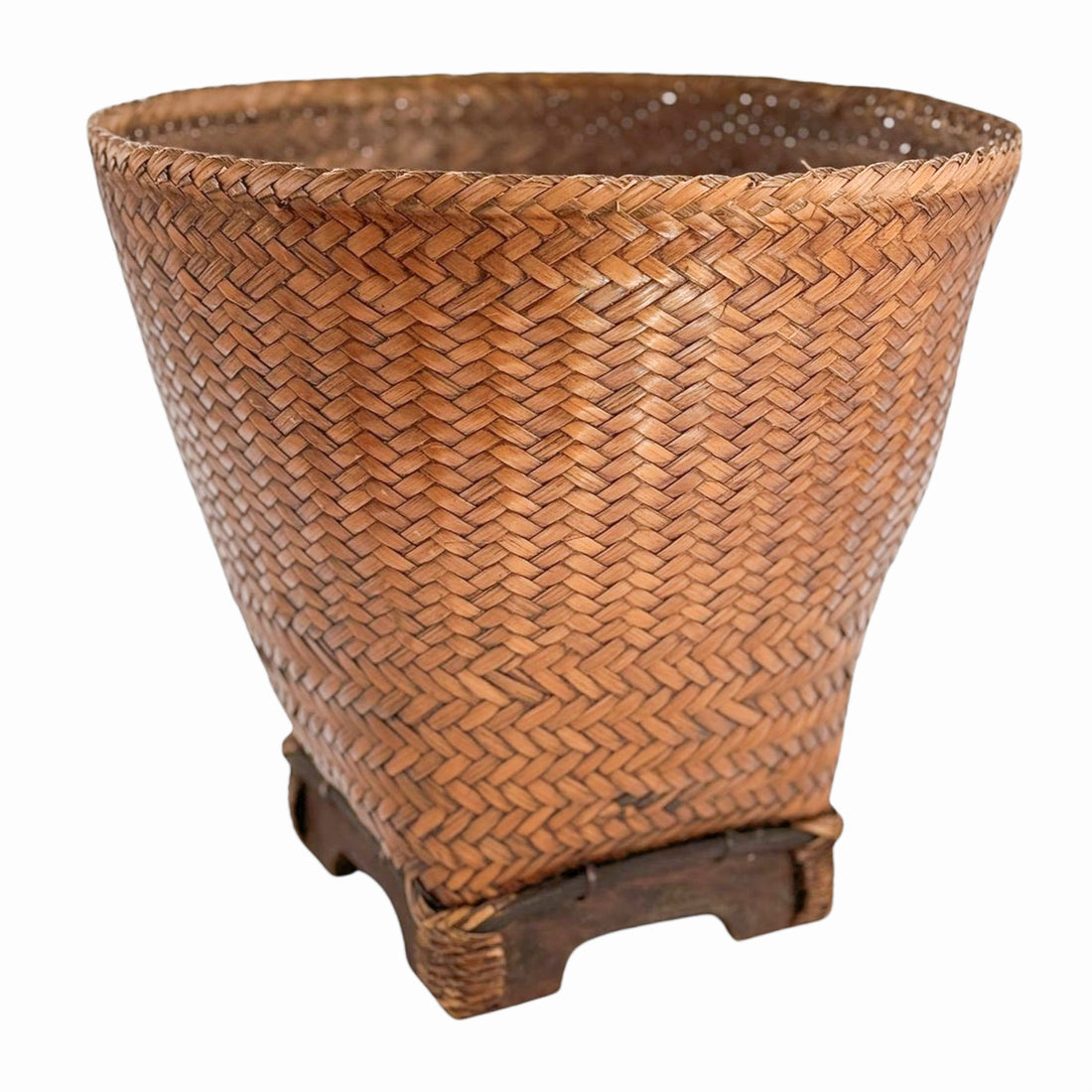 Vintage Woven Footed Basket