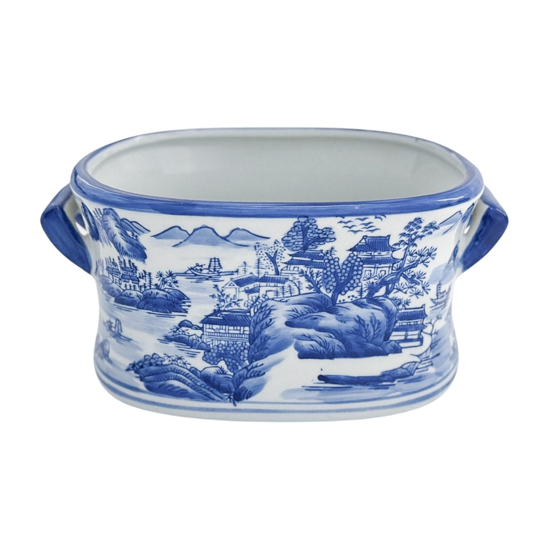 Vintage Blue and White Cachepot