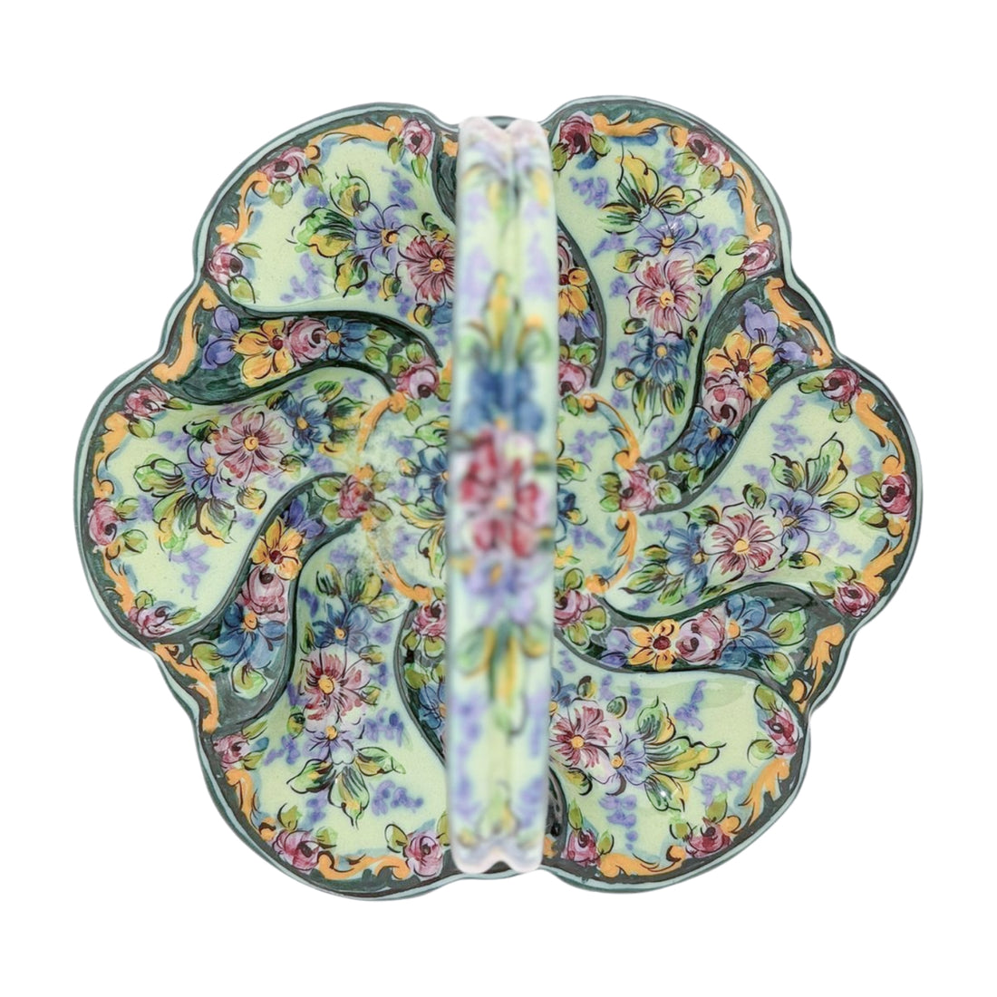 Vintage Majolica Basket Dish