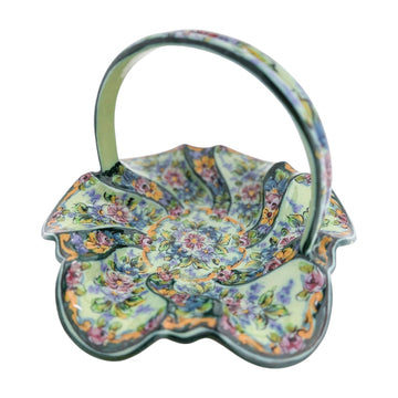 Vintage Majolica Basket Dish