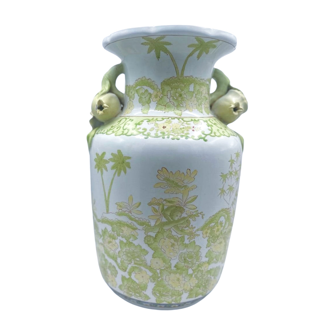 Vintage Celadon Pomegranate Vase