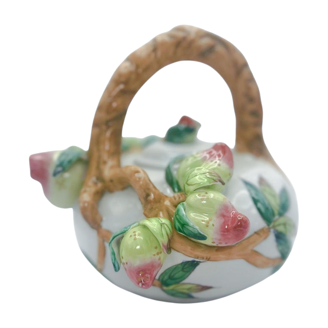 Vintage Chinese Peach Teapot
