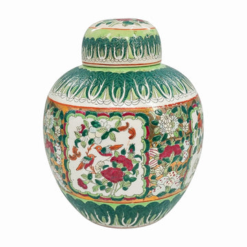 Vintage Famille Verte Ginger Jar