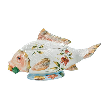 Vintage Majolica Fish Tureen