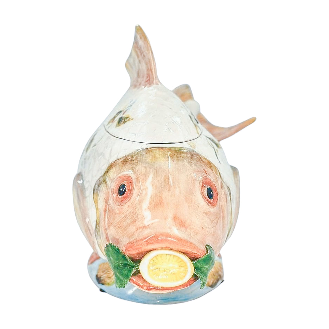 Vintage Majolica Fish Tureen