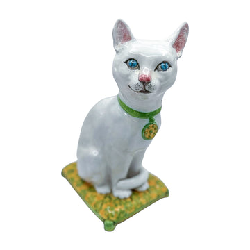 Vintage Ceramic Cat on Pillow