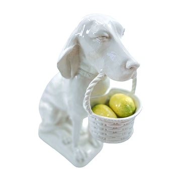Vintage Life-Sized Ceramic Dog