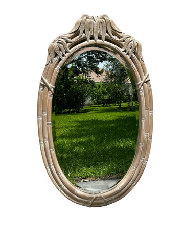 Vintage Palm Oval Mirror