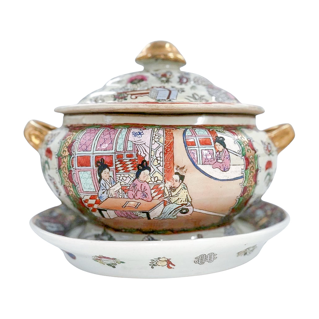 Vintage Rose Medallion Tureen Set