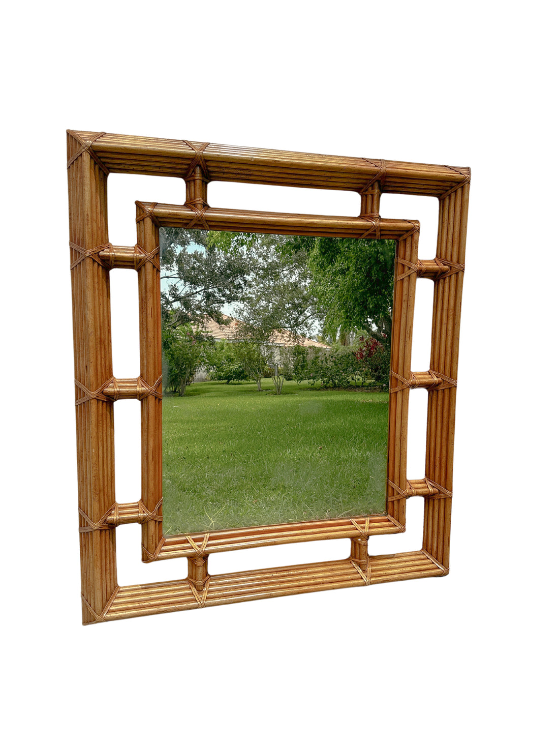 Vintage Rattan Reed Mirror