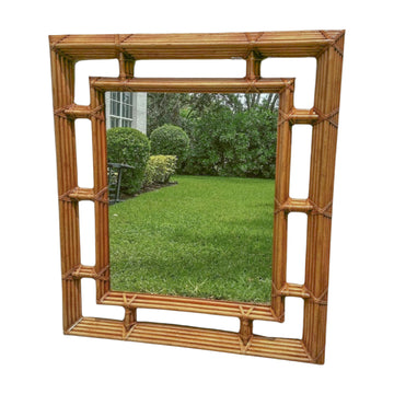 Vintage Rattan Reed Mirror