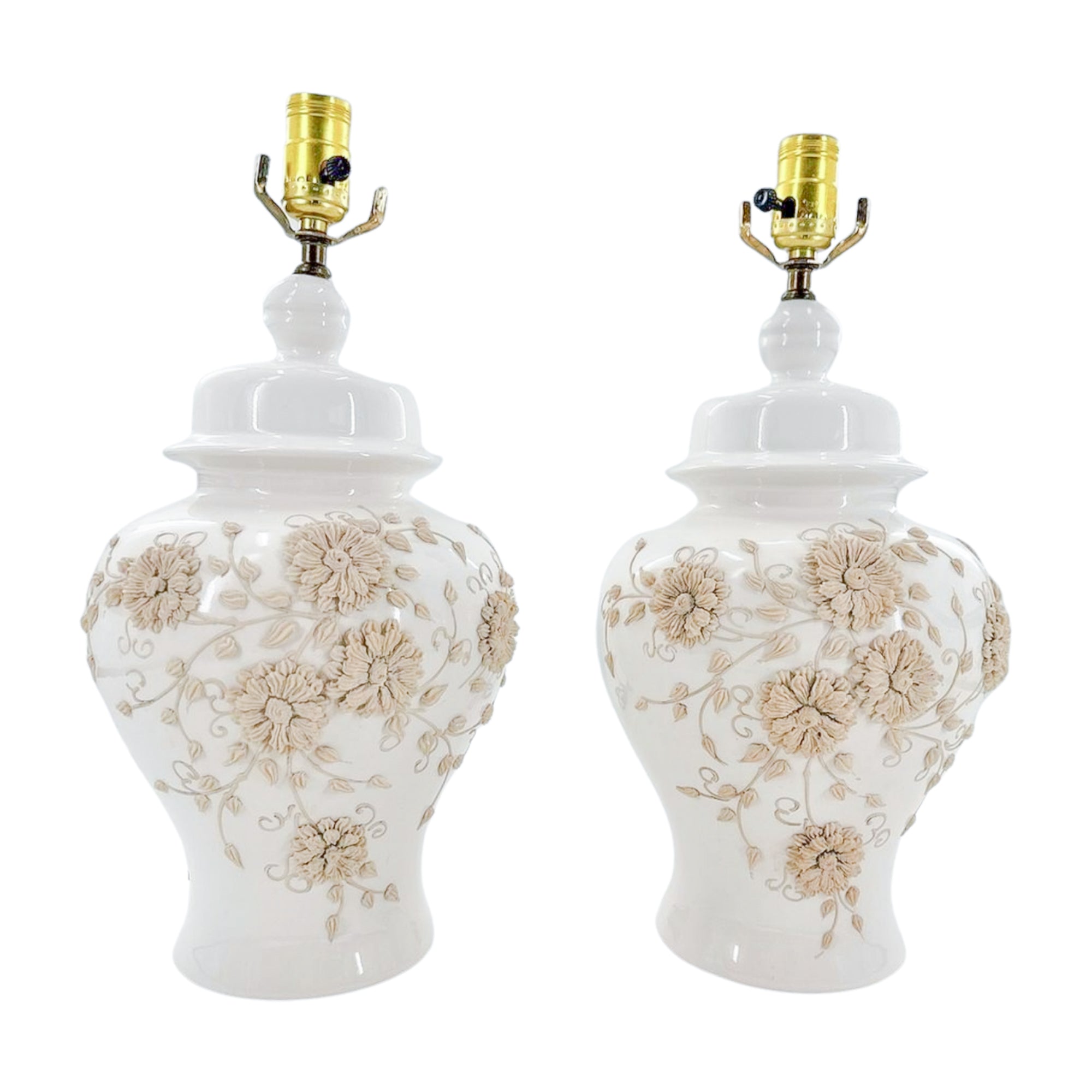 Vintage Floral Ginger Lamps