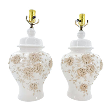 Vintage Floral Ginger Lamps