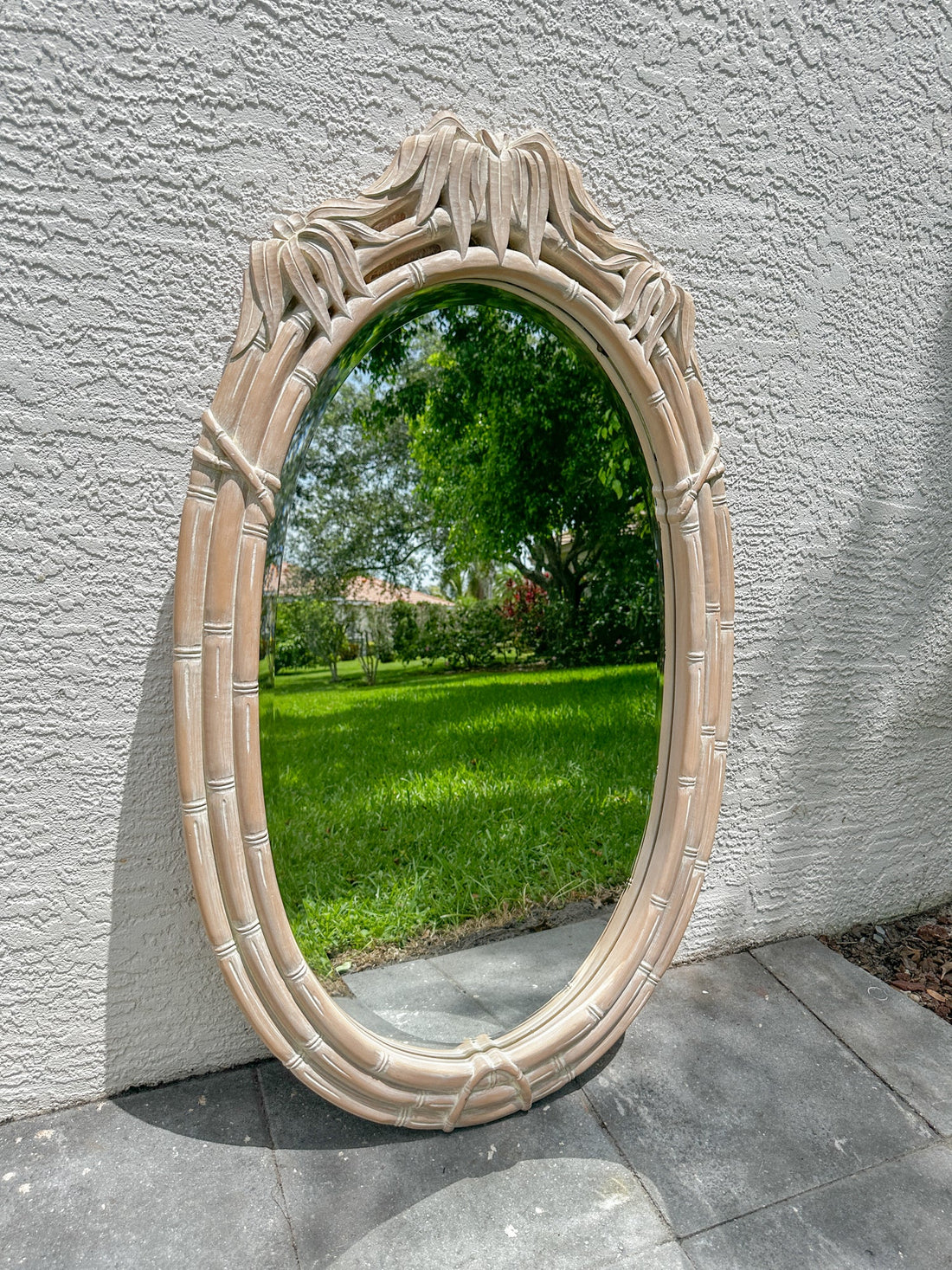 Vintage Palm Oval Mirror