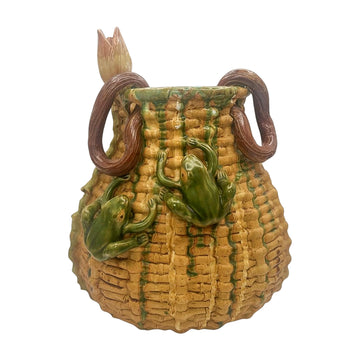 Vintage Majolica Frog Vase