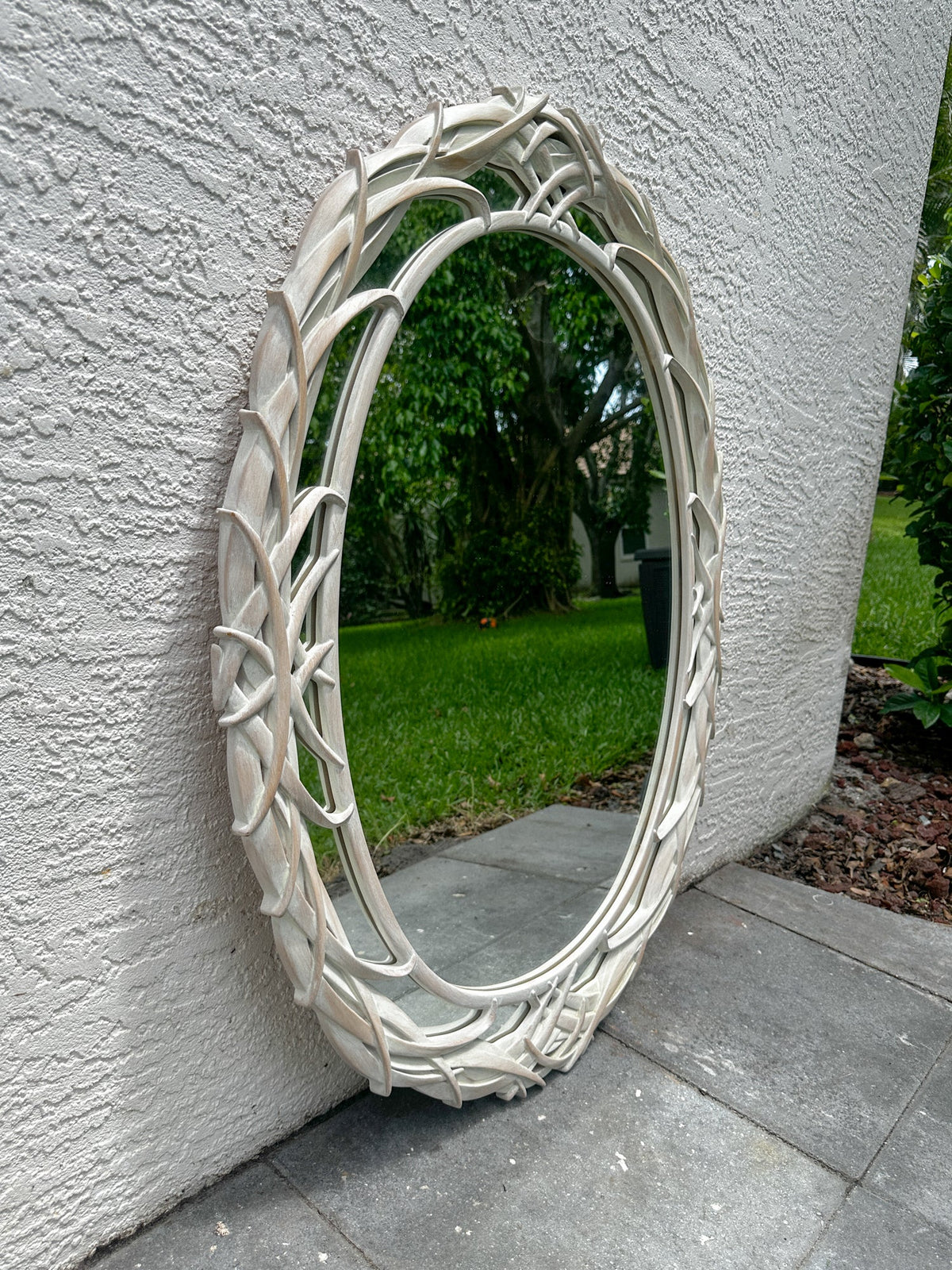 Vintage Palm-Inspired Mirror