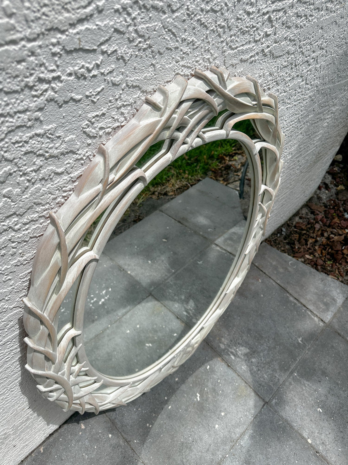 Vintage Palm-Inspired Mirror