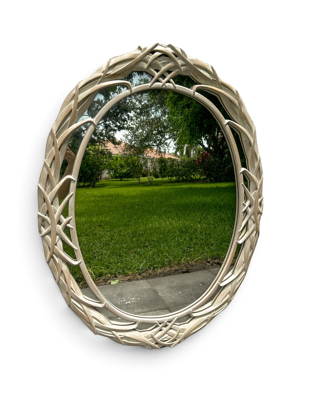 Vintage Palm-Inspired Mirror