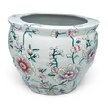 Vintage Hand-Painted Floral Fishbowl