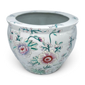 Vintage Hand-Painted Floral Fishbowl