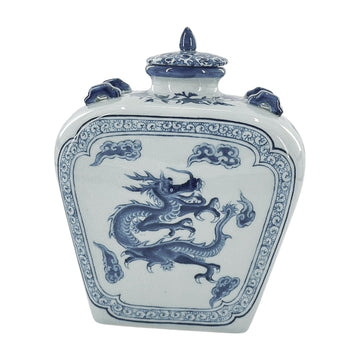 Vintage Dragon Jar with Lid