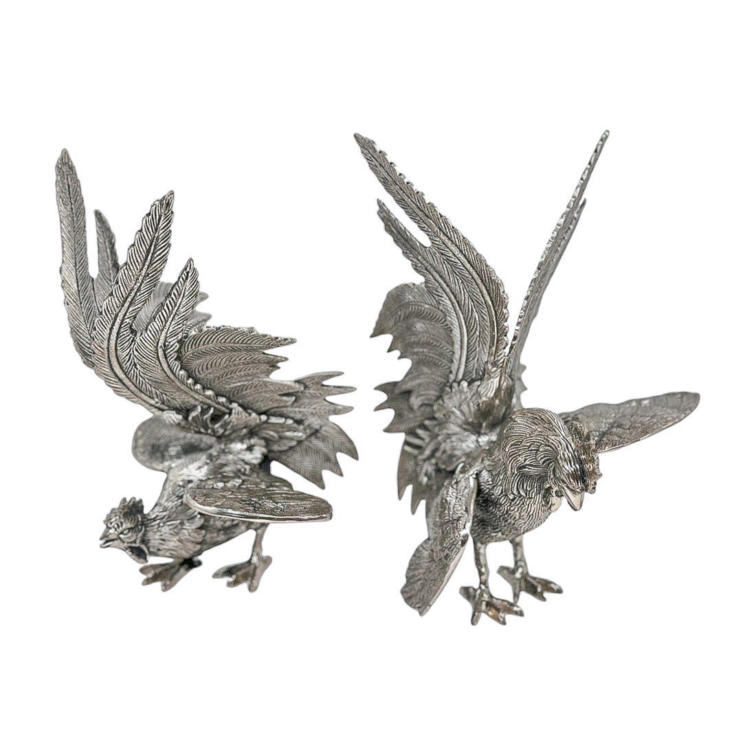 Vintage Pair of Fighting Roosters