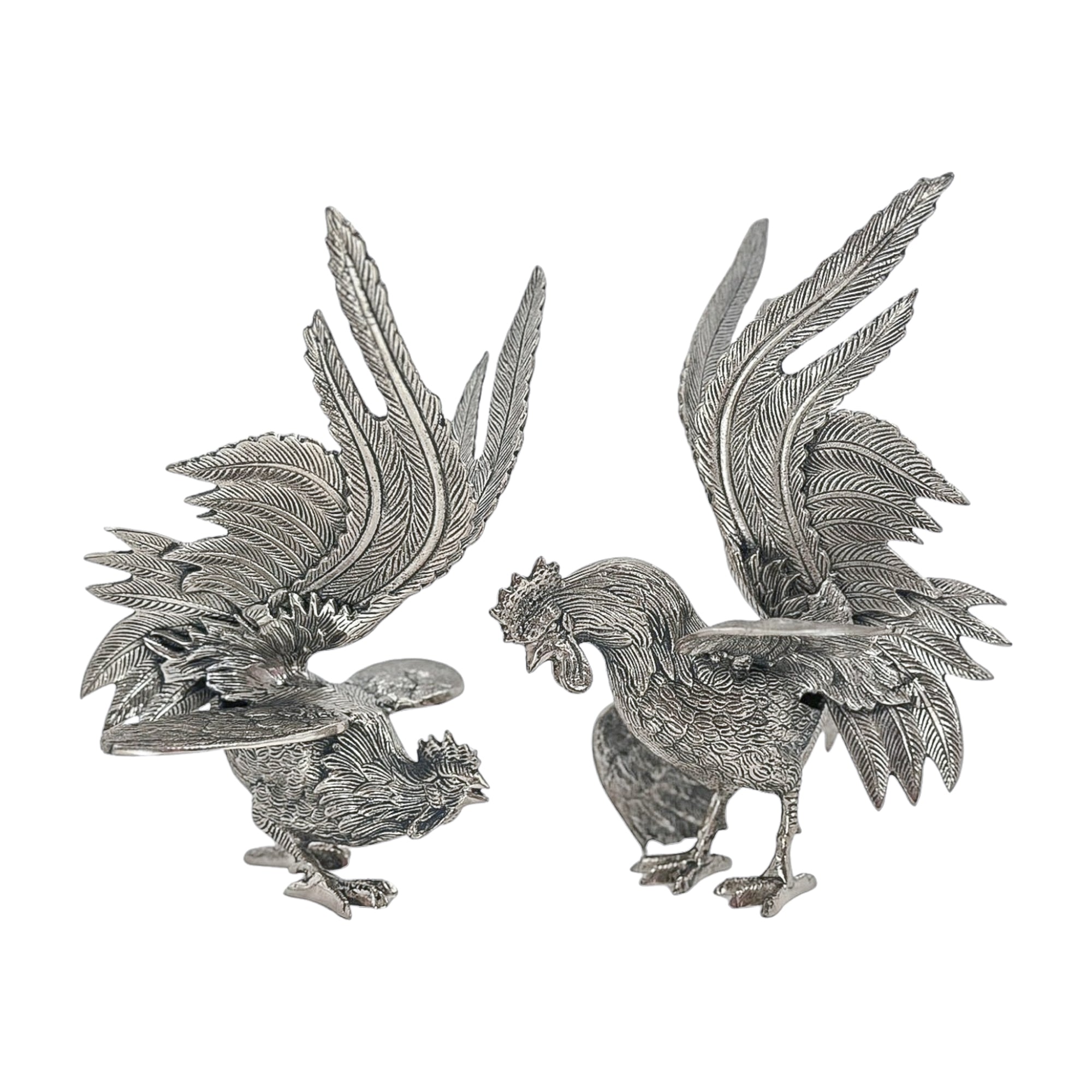 Vintage Pair of Fighting Roosters