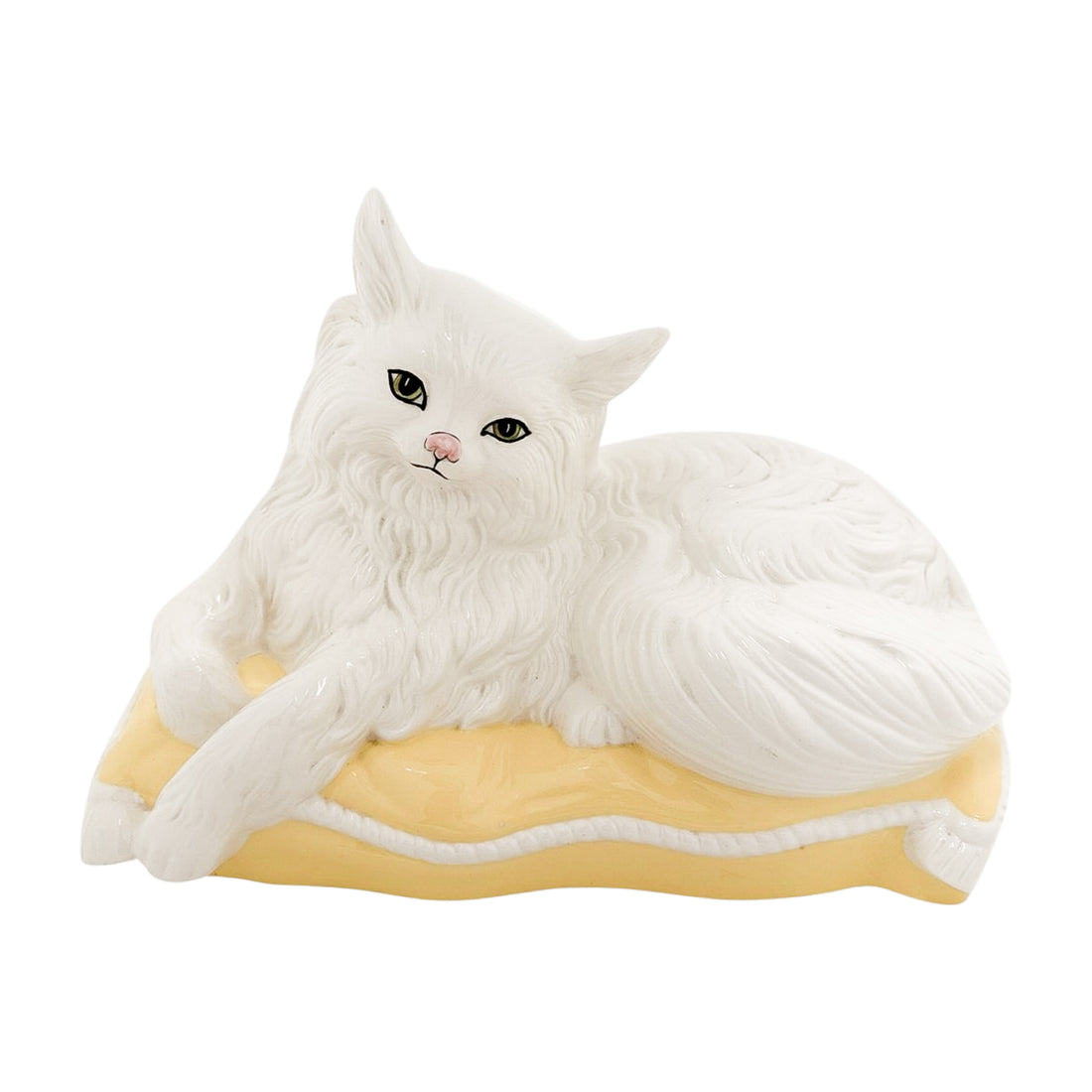 Vintage Ceramic Cat on Pillow