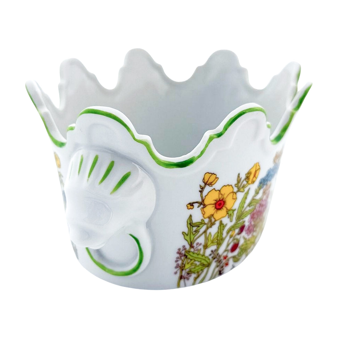 Andrea by Sadek Figural Planter | Floral Motif with Animal Heads