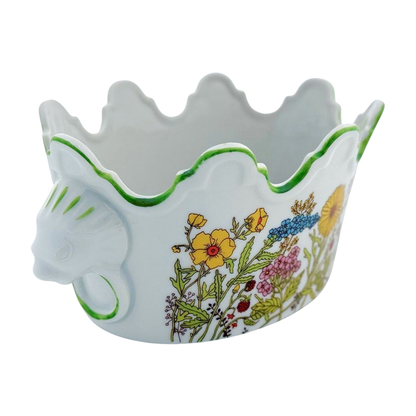 Andrea by Sadek Figural Planter | Floral Motif with Animal Heads