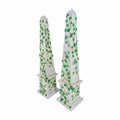 Large Ceramic Obelisks with Vine Relief (Pair)