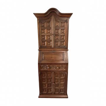 Renaissance Revival Walnut Secretary Cabinet with Arched Doors, 19th Century