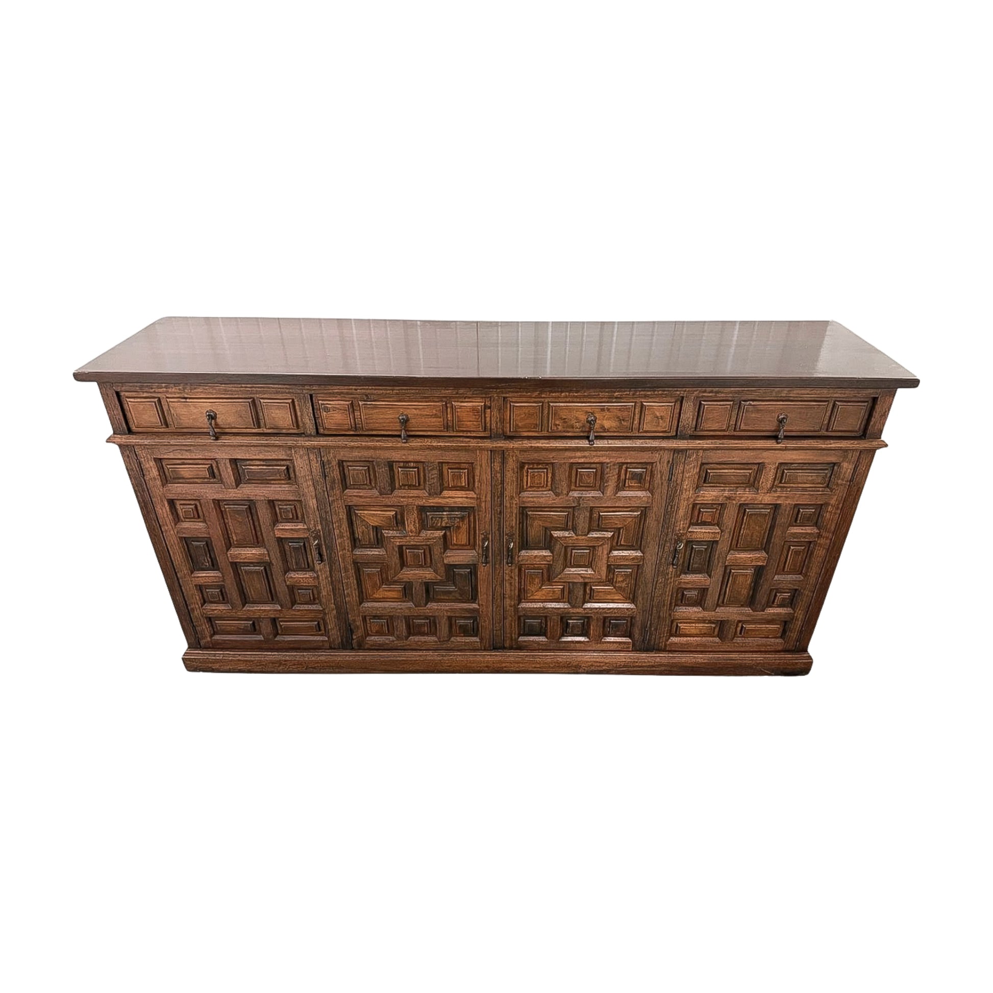 Renaissance Revival Walnut Sideboard with Geometric Panels, 19th Century