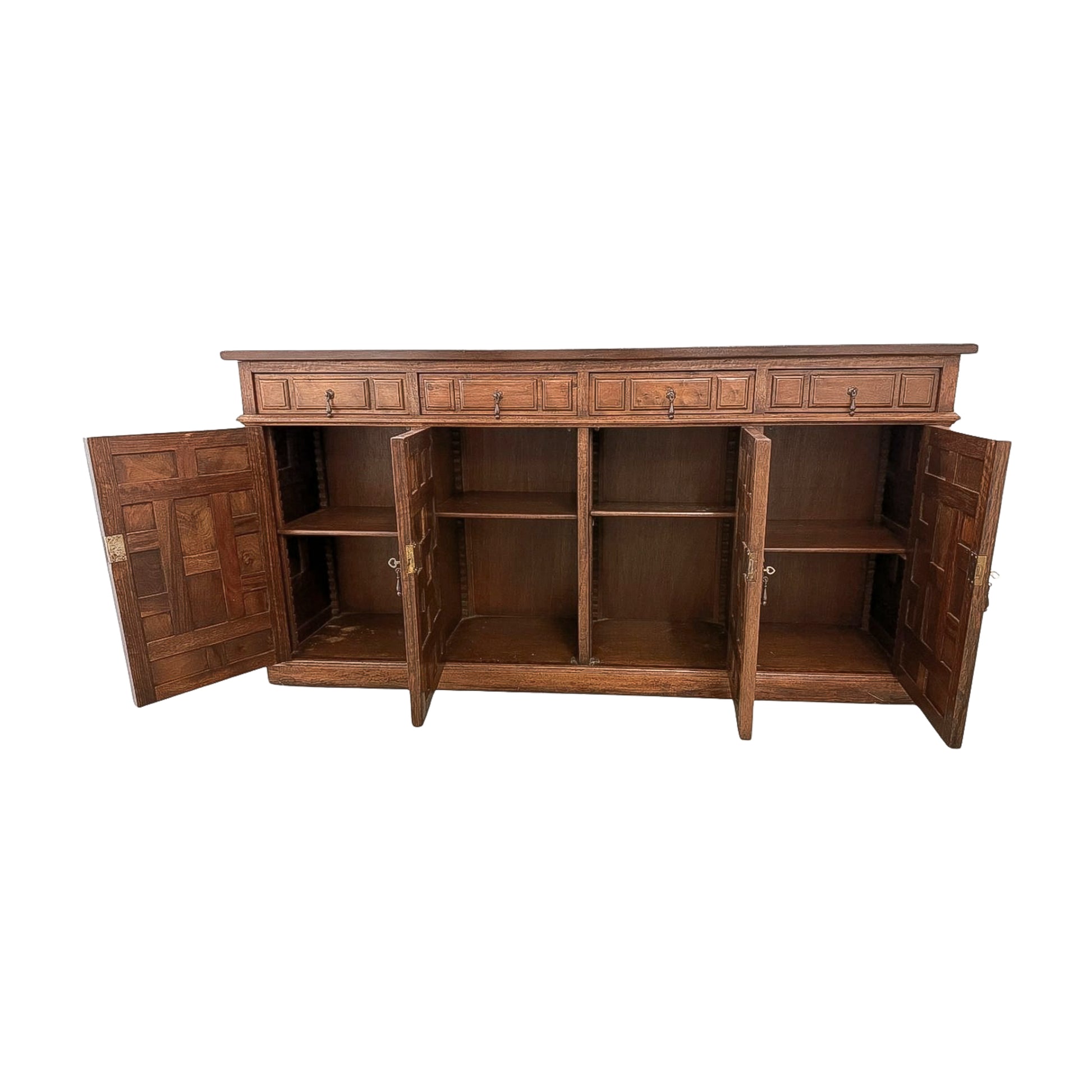 Renaissance Revival Walnut Sideboard with Geometric Panels, 19th Century