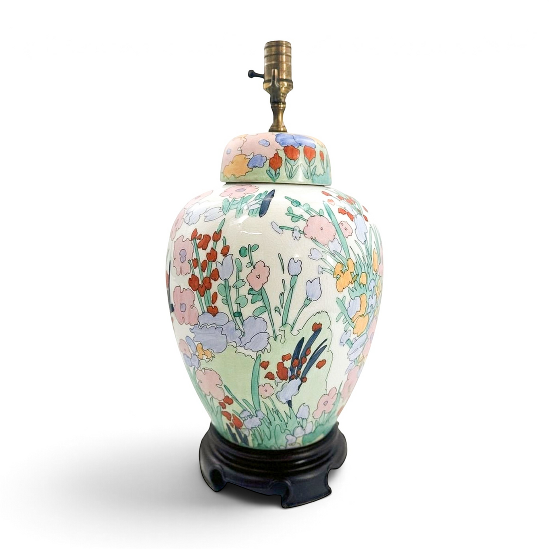 Vintage Floral Jar Lamp