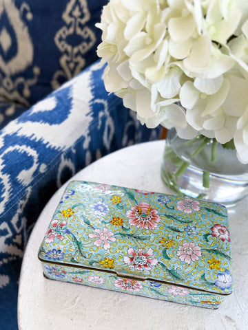 Long Turquoise Cloisonné Box