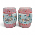 Vintage Famille Rose Garden Stools